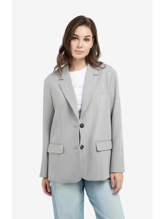Yaya Oversized blazer met knopen 99047Iron grey
