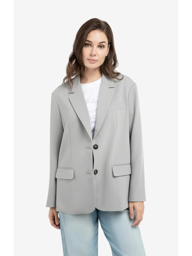 Yaya Oversized blazer met knopen 99047Iron grey