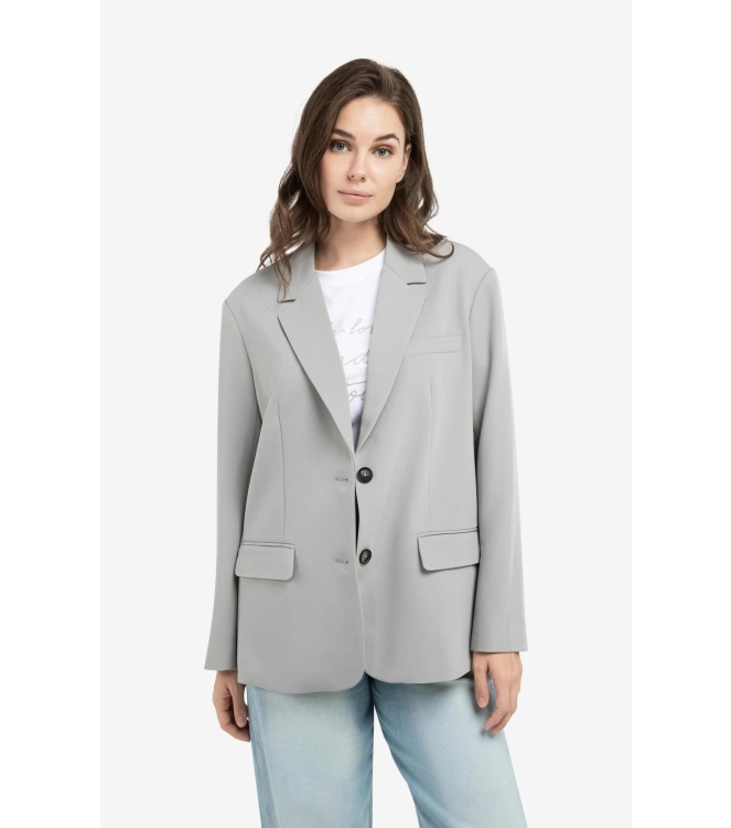 Yaya Oversized blazer met knopen 99047Iron grey