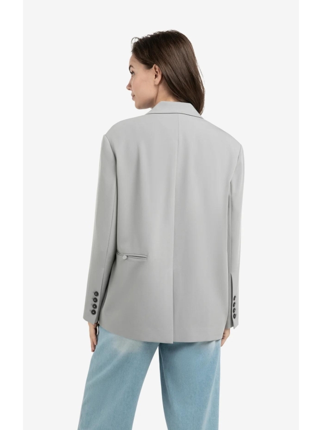 Yaya Oversized blazer met knopen 99047Iron grey