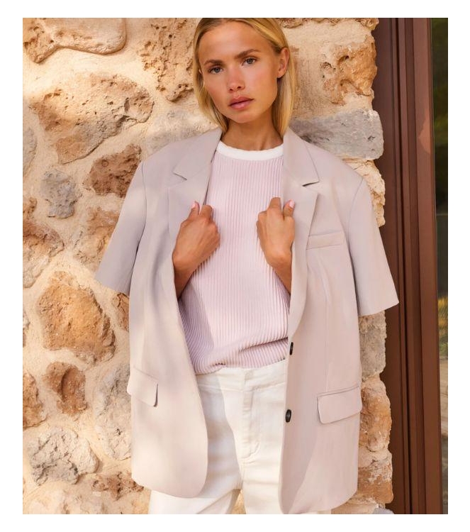 Yaya Blazer met korte mouwen 99054 Mauve purple