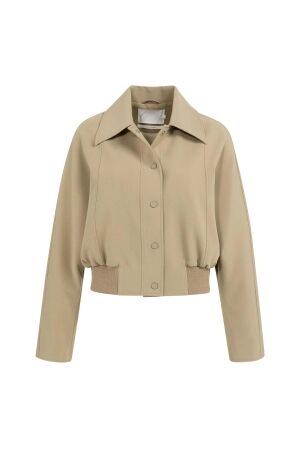 Yaya Kort jasje met ribboord 99045 Khaki green