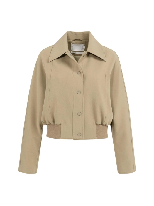 Yaya Kort jasje met ribboord 99045 Khaki green