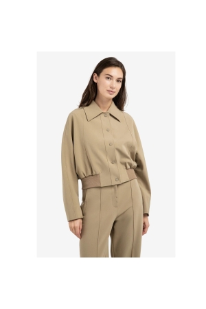 Yaya Kort jasje met ribboord 99045 Khaki green