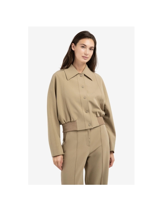 Yaya Kort jasje met ribboord 99045 Khaki green