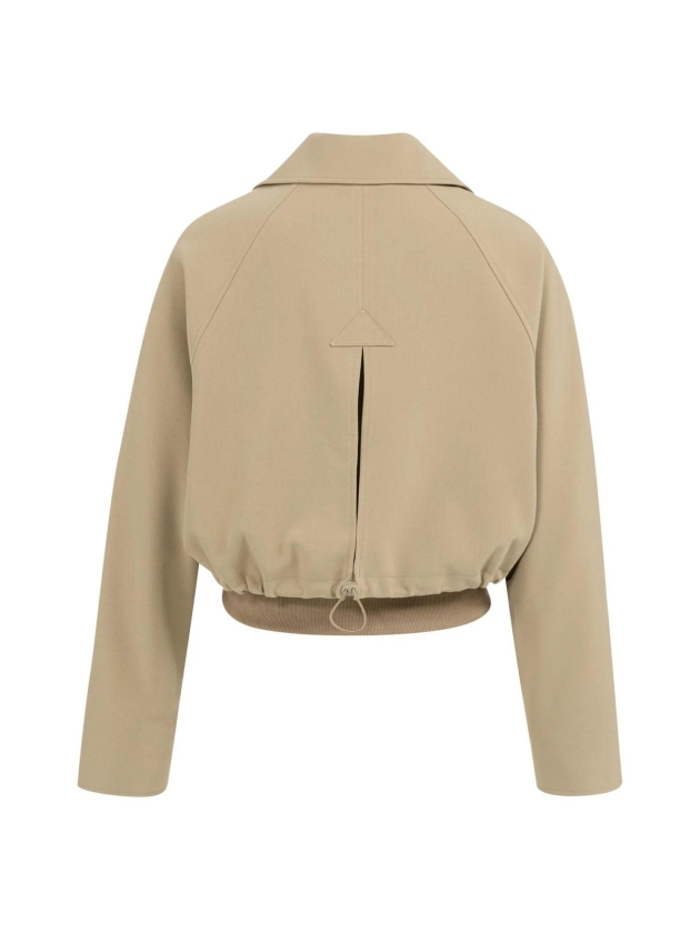 Yaya Kort jasje met ribboord 99045 Khaki green