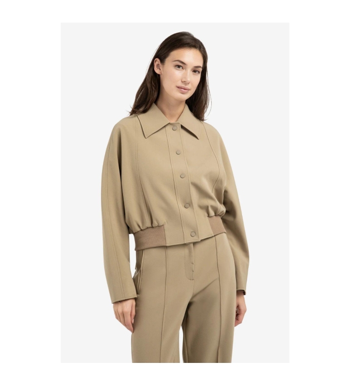 Yaya Kort jasje met ribboord 99045 Khaki green