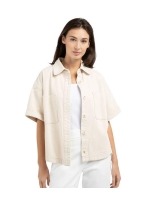 Yaya Denim jasje met korte mouwen 99056 dessert beige denim