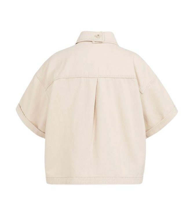 Yaya Denim jasje met korte mouwen 99056 dessert beige denim