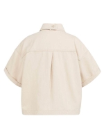 Yaya Denim jasje met korte mouwen 99056 dessert beige denim