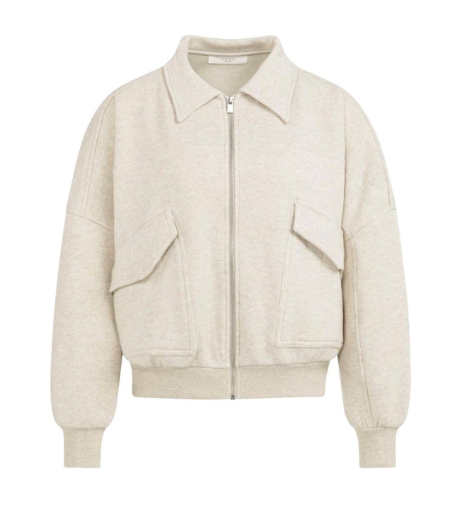 Yaya Sweatvest met zakken 990552 Slate grey melange