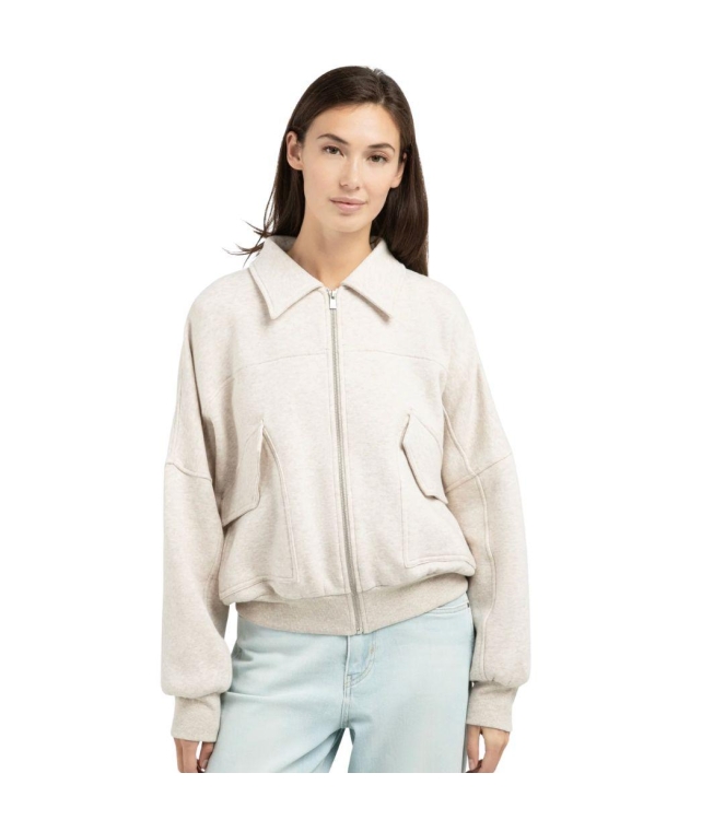 Yaya Sweatvest met zakken 990552 Slate grey melange