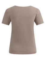 Yaya T-shirt met contrastbies 81312 Deep taupe brown