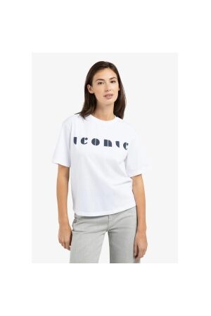 Yaya Boyfriend T-shirt met print 000001 Pure white dessin