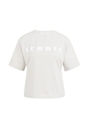 Yaya Boyfriend T-shirt met print 300051 Temple gray dessin