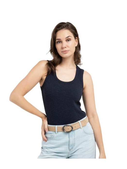Yaya Geribd singlet met ronde hals 93923 Navy blazer blue