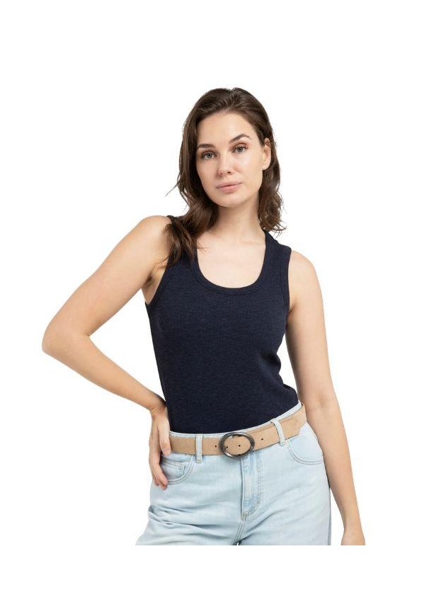 Yaya Geribd singlet met ronde hals 93923 Navy blazer blue