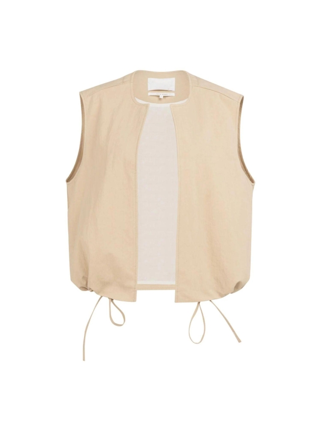 Yaya Mouwloos zomerjack 99052 Desert beige