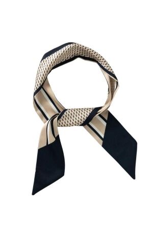 Yaya Smalle sjaal met print 939231 Navy blazer dessin