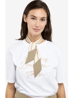 Yaya Smalle sjaal London Town 990511 Tan brown dessin