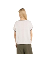 Yaya Knitted sweater with rolled ed 990672 Cloud creme white mel