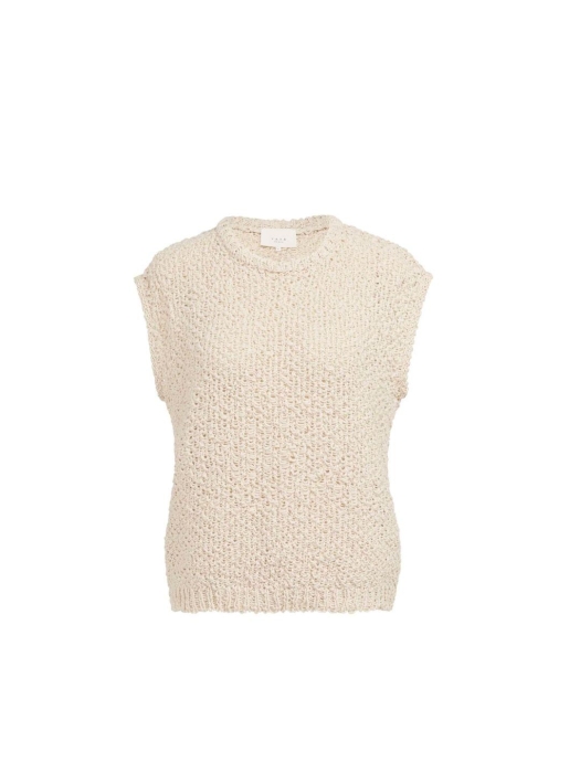 Yaya Textured sleeveless sweater 99067 Cloud creme white