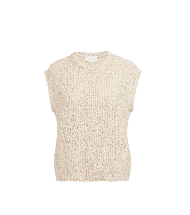 Yaya Textured sleeveless sweater 99067 Cloud creme white