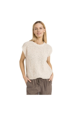 Yaya Textured sleeveless sweater 99067 Cloud creme white