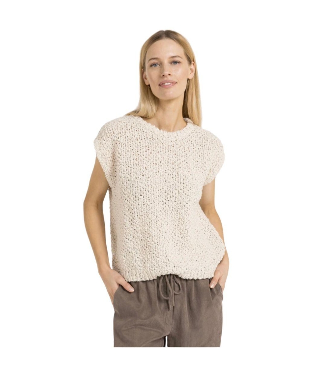 Yaya Textured sleeveless sweater 99067 Cloud creme white