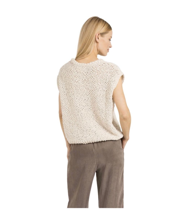 Yaya Textured sleeveless sweater 99067 Cloud creme white