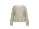 Yaya Fine knitted stripe sweater ls 990581 Creme beige dess
