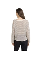 Yaya Fine knitted stripe sweater ls 990581 Creme beige dess