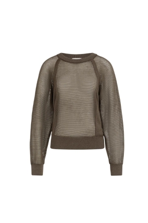 Yaya Mesh stitch raglan sweater 99070 Washed brown