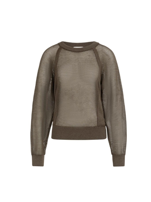Yaya Mesh stitch raglan sweater 99070 Washed brown