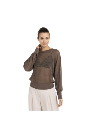 Yaya Mesh stitch raglan sweater 99070 Washed brown
