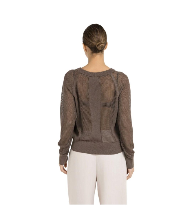 Yaya Mesh stitch raglan sweater 99070 Washed brown