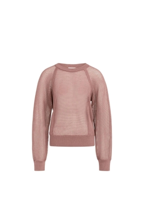 Yaya Mesh stitch raglan sweater 71516 Burlwood pink