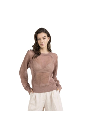 Yaya Mesh stitch raglan sweater 71516 Burlwood pink