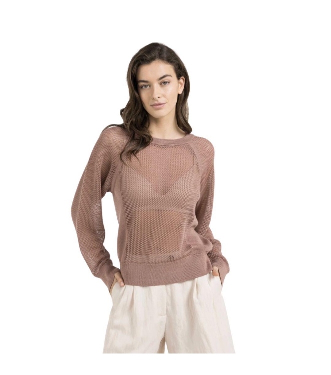 Yaya Mesh stitch raglan sweater 71516 Burlwood pink