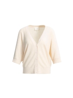 Yaya Batwing cardigan in textured k 990672 Cloud creme white mel