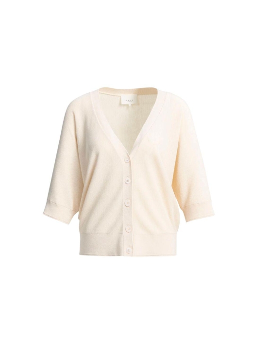 Yaya Batwing cardigan in textured k 990672 Cloud creme white mel
