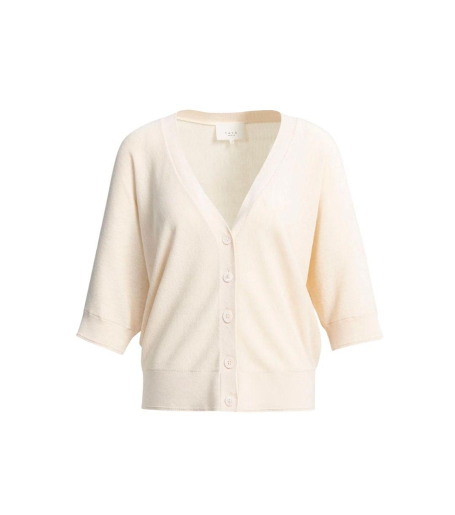 Yaya Batwing cardigan in textured k 990672 Cloud creme white mel