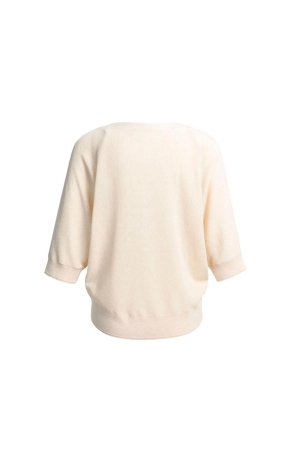 Yaya Batwing cardigan in textured k 990672 Cloud creme white mel