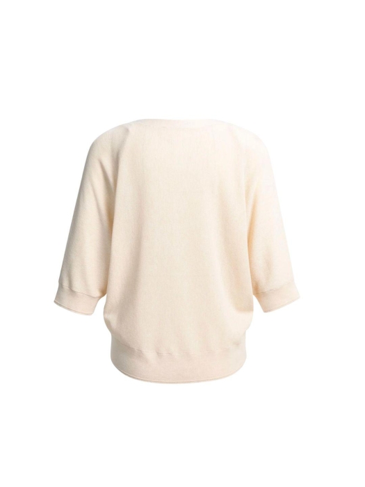 Yaya Batwing cardigan in textured k 990672 Cloud creme white mel