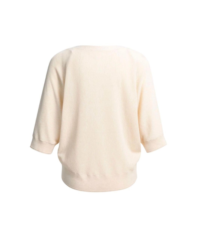 Yaya Batwing cardigan in textured k 990672 Cloud creme white mel
