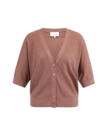 Yaya Batwing cardigan in textured k 715162 Burlwood pink melange
