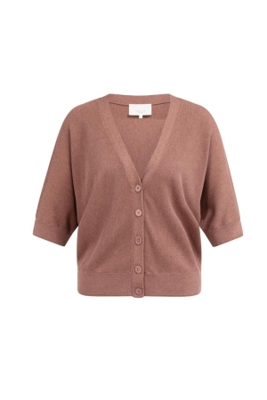 Yaya Batwing cardigan in textured k 715162 Burlwood pink melange