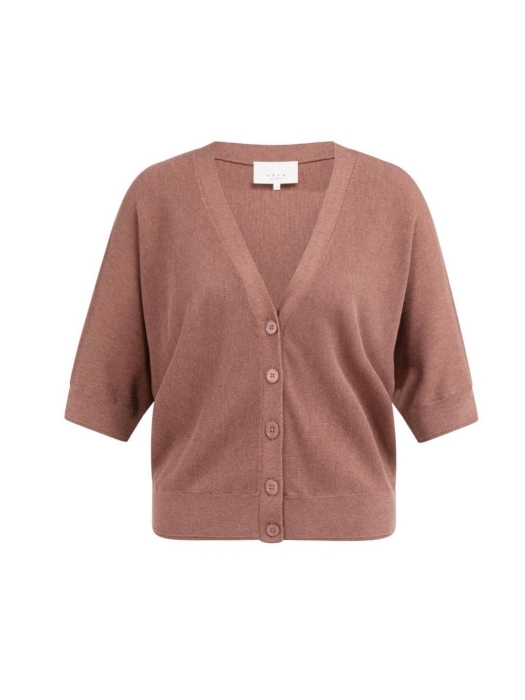 Yaya Batwing cardigan in textured k 715162 Burlwood pink melange