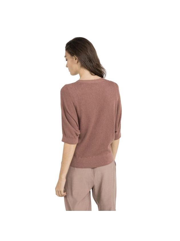 Yaya Batwing cardigan in textured k 715162 Burlwood pink melange