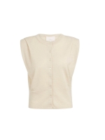 Yaya Shoulder detail cardigan with 99067 Cloud creme white